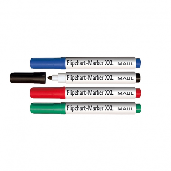Flipchart-Marker,  4 Stück, farbig sortiert (rot, blau, grün, schwarz), 
